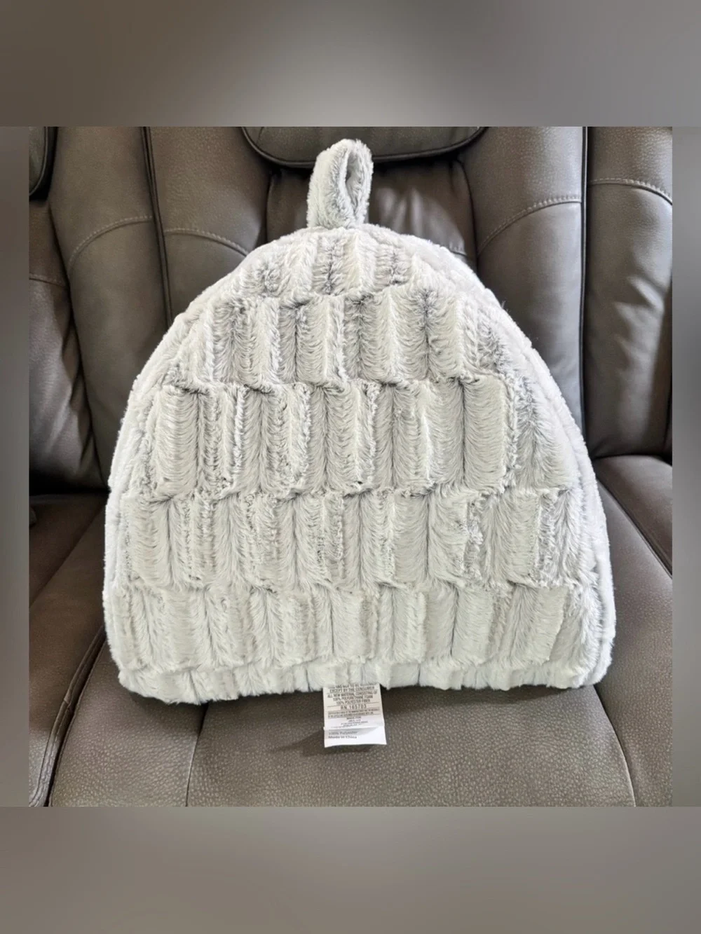 Plush Gray Pet Cat Cave Bed with Easter Toy Basket
